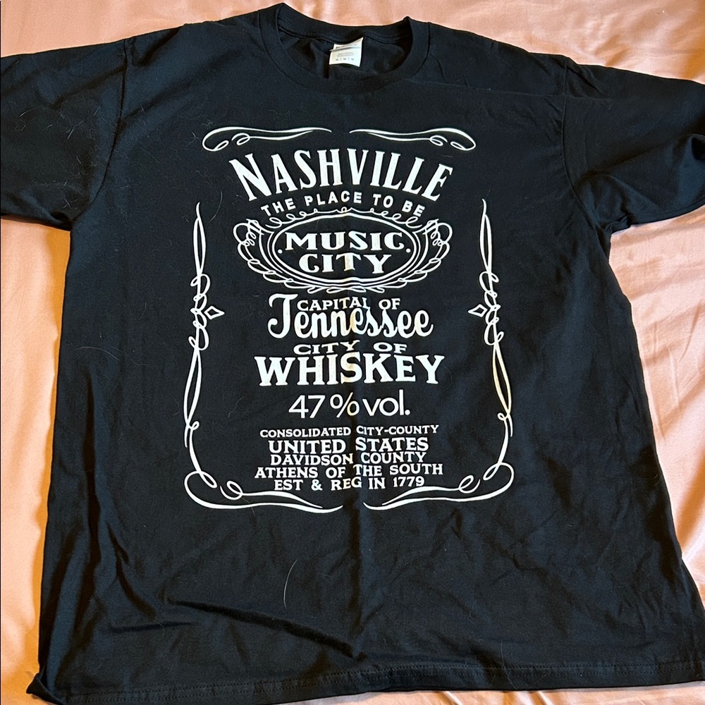 Nashville Music City Black Tee